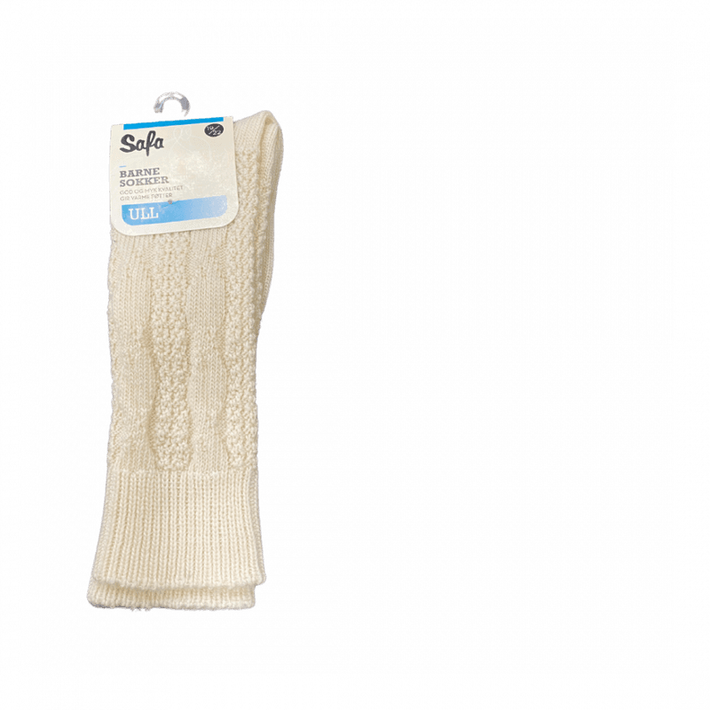 Knestrømper til gutt ullhvit 
