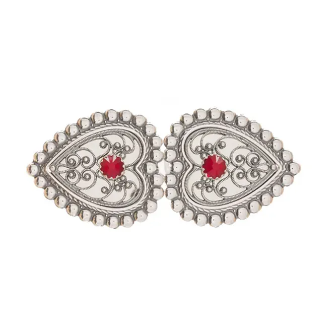 Hovedbilde Hårspenne 013129 m rød stein oks 7,2 cm