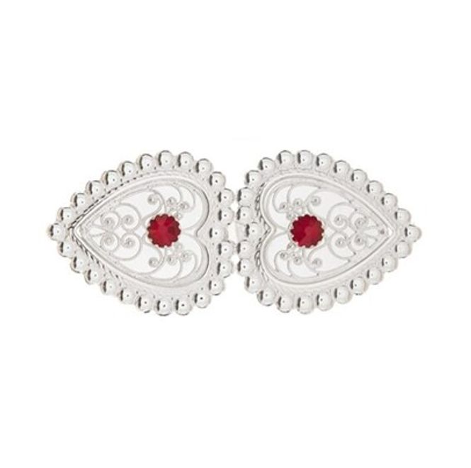 Hovedbilde Hårspenne 013 429 hvit m/ rød stein