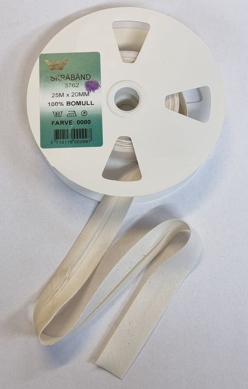 Skråbånd 20mm beige/natur
