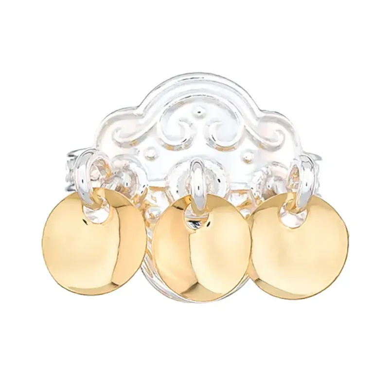 Bunadsring, 703 550 hvit m/ forgylt løv 