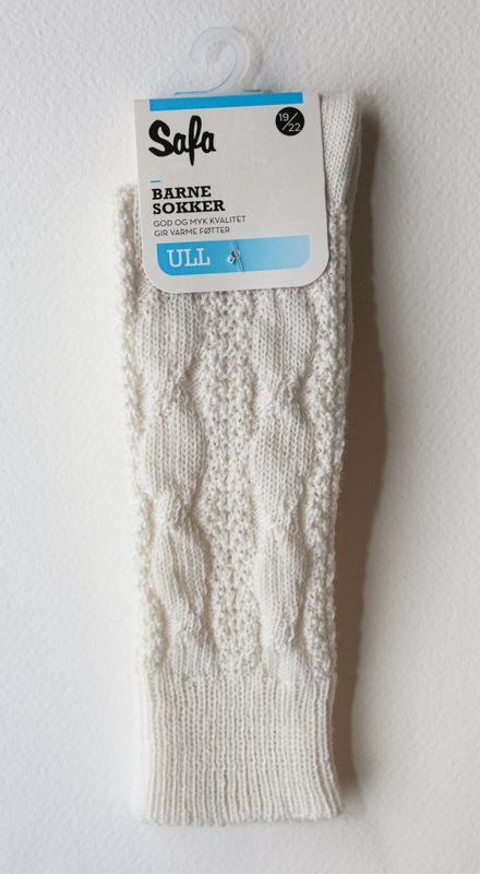 Knestrømper til gutt ullhvit 