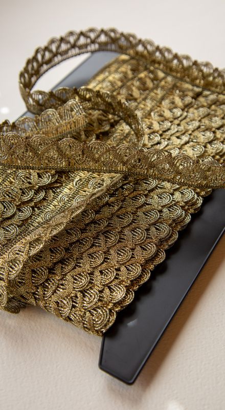 Metallbånd mørk gull 25 mm