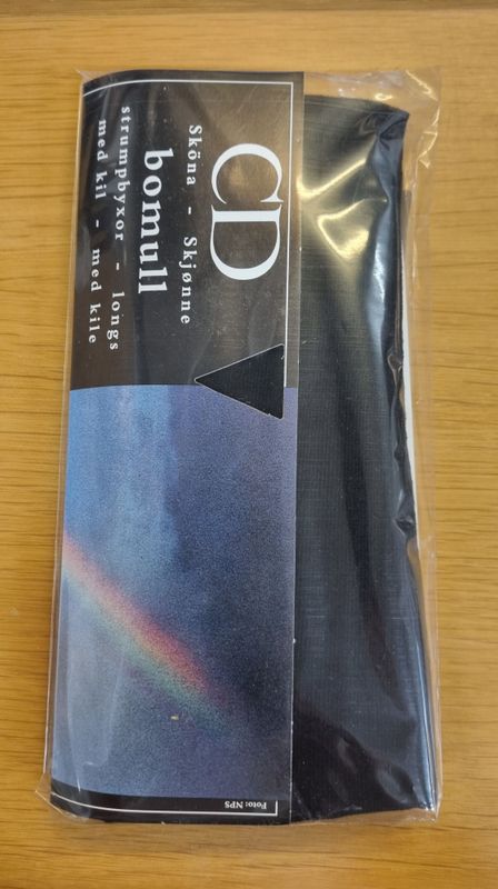 Strømpebukse sort m/kile