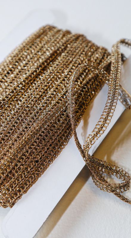 Metallbånd 7mm mørk gull
