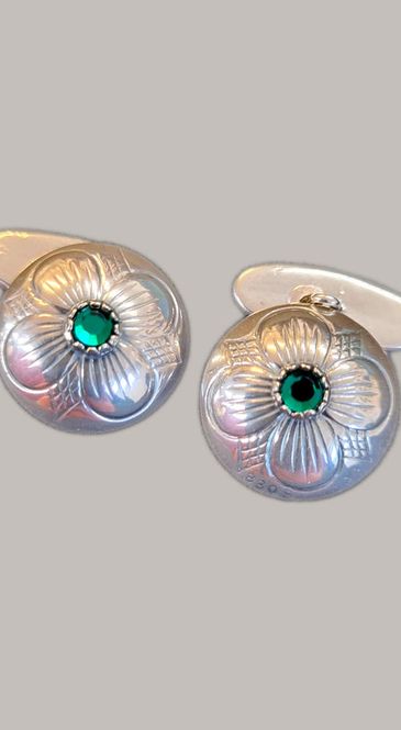 Hovedbilde Mansjettknapper oks 22001 m/ grønn stein