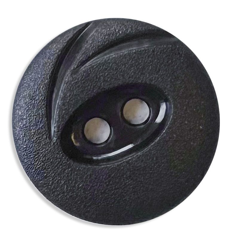 Sort plastknapp 18 mm
