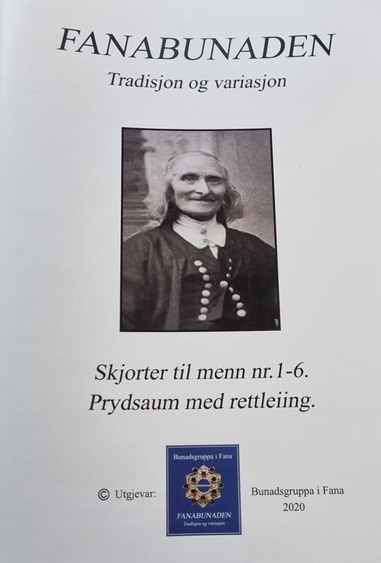 Hefte med broderier til skjorter Fana menn nr 1-6